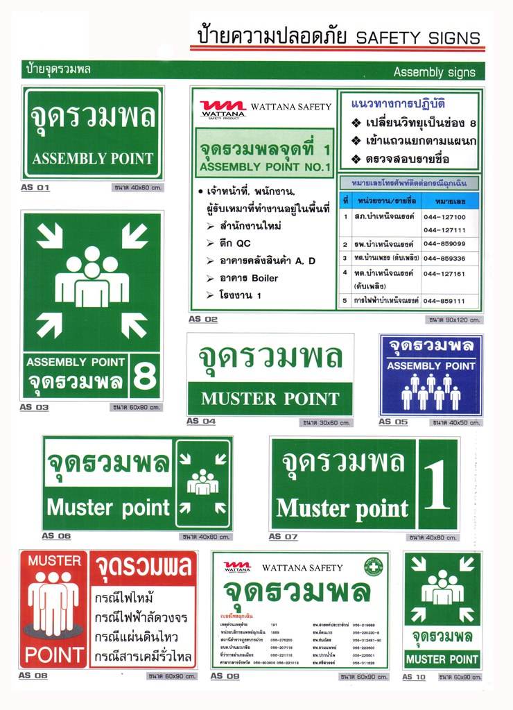 ป้ายจุดรวมพล Assembly Signs | วัฒนา เซฟตี้ โปรดักส์